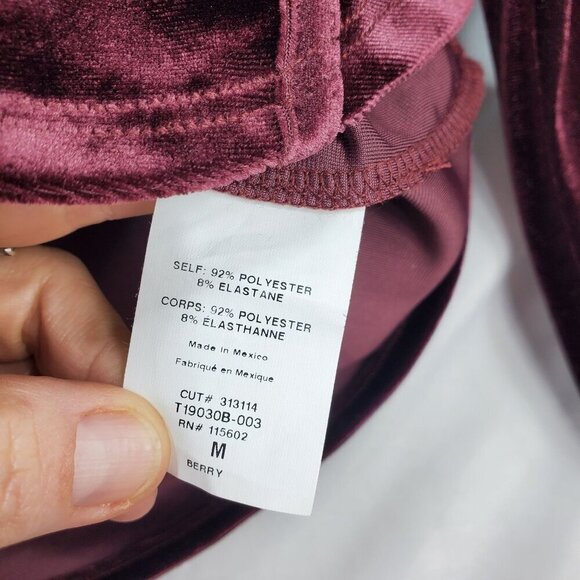 Lush Women's Berry Purple Cropped Blouse Top Long Sleeve Square Neck Size Medium - Picture 8 of 9